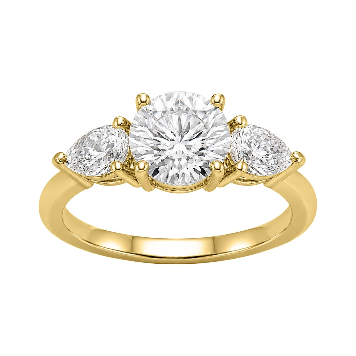 3 ct. T.W. Lab-Grown Diamond Round Three-Stone Wedding Ring in 14K White Gold or 14K Yellow Gold