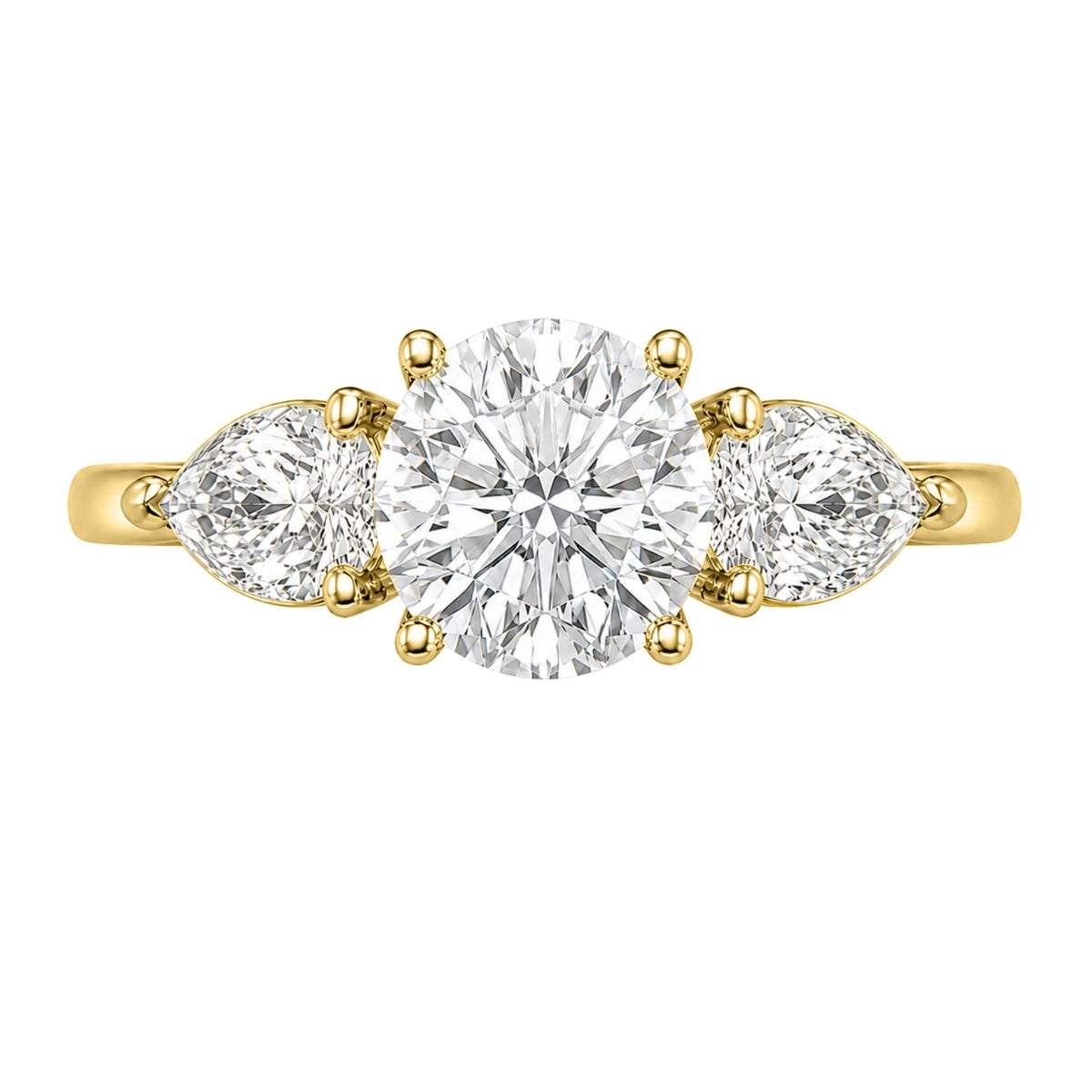 3 ct. T.W. Lab-Grown Diamond Round Three-Stone Wedding Ring in 14K White Gold or 14K Yellow Gold