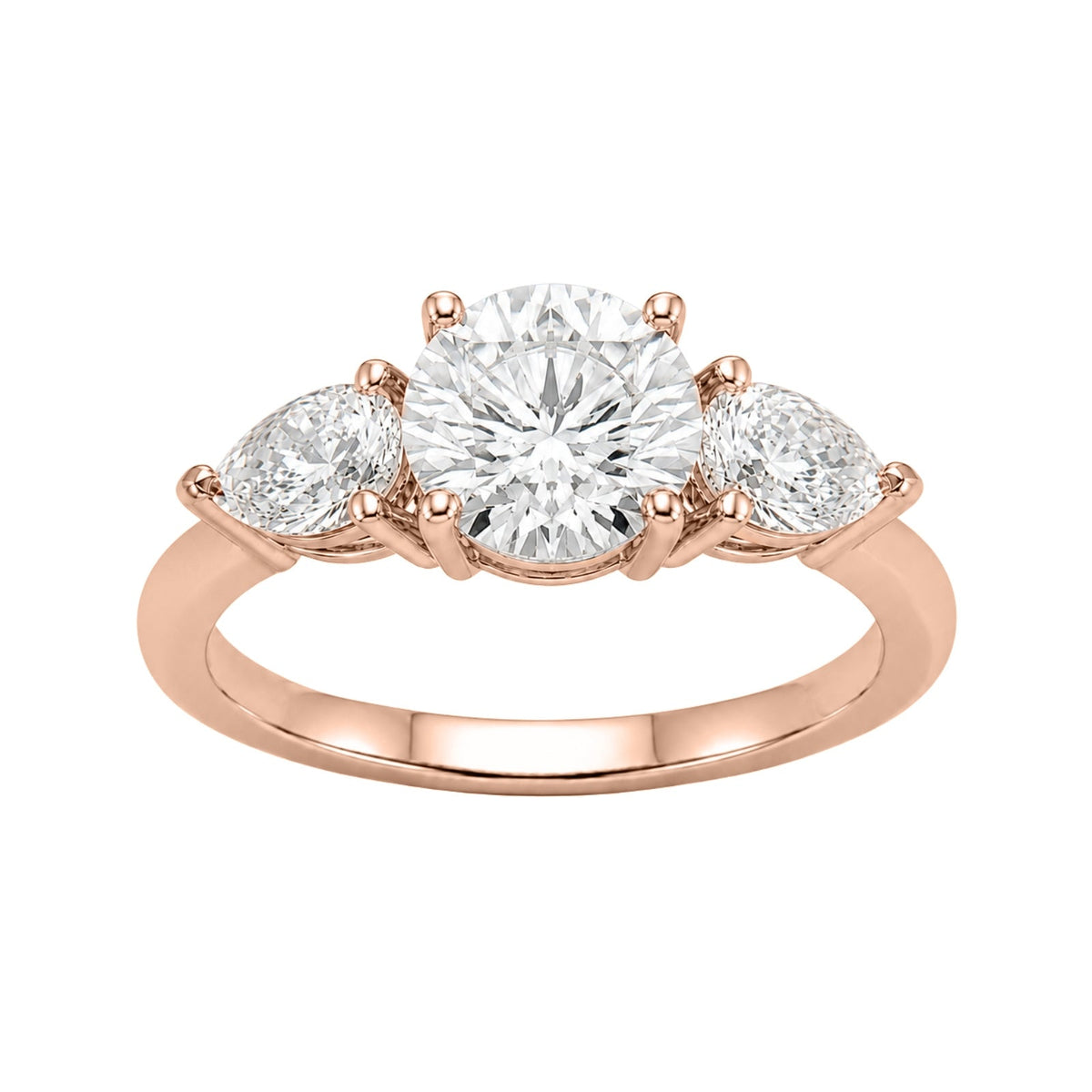 3 ct. T.W. Lab-Grown Diamond Round Three-Stone Wedding Ring in 14K White Gold or 14K Yellow Gold