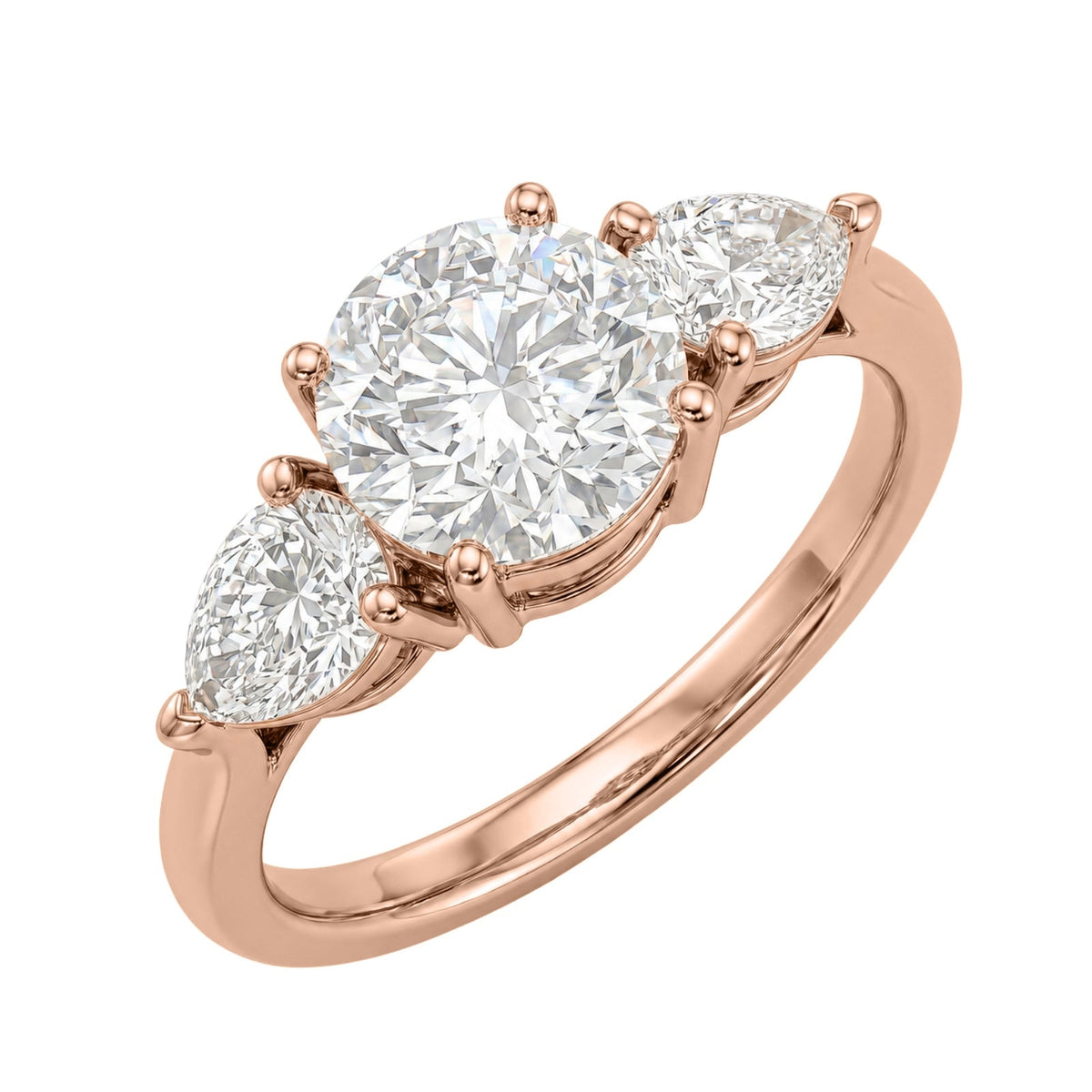 3 ct. T.W. Lab-Grown Diamond Round Three-Stone Wedding Ring in 14K White Gold or 14K Yellow Gold