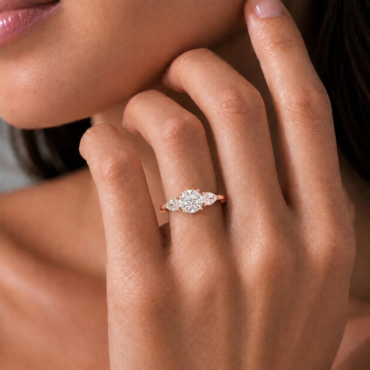 3 ct. T.W. Lab-Grown Diamond Round Three-Stone Wedding Ring in 14K White Gold or 14K Yellow Gold