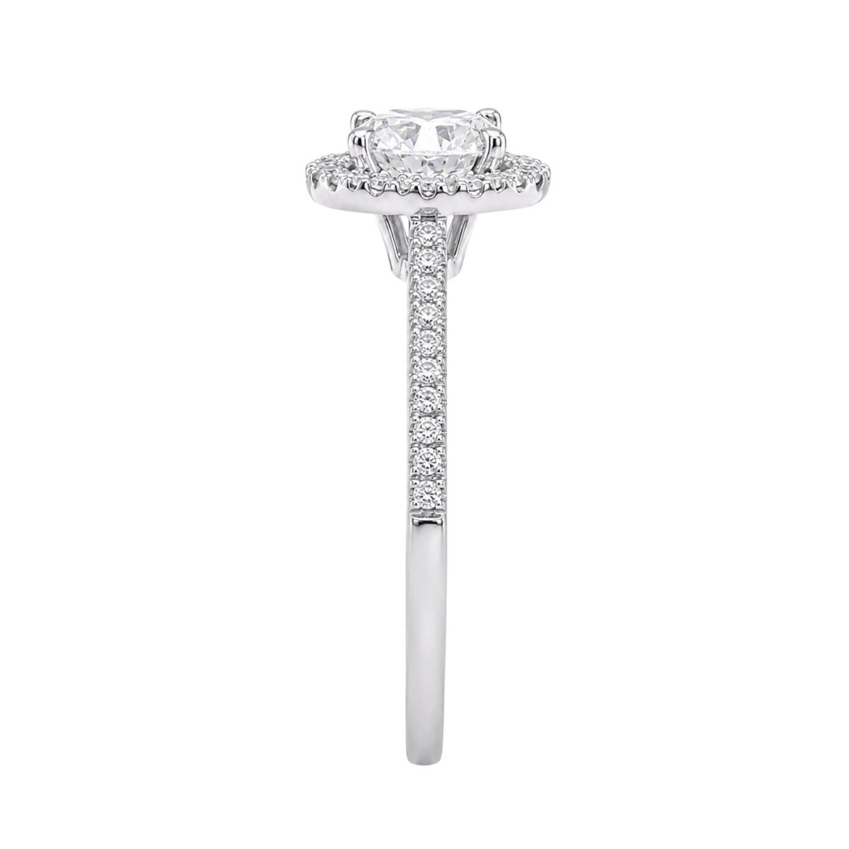 Lab-Grown Diamond Round Halo Engagement Ring in 14K White Gold or 14K Yellow Gold