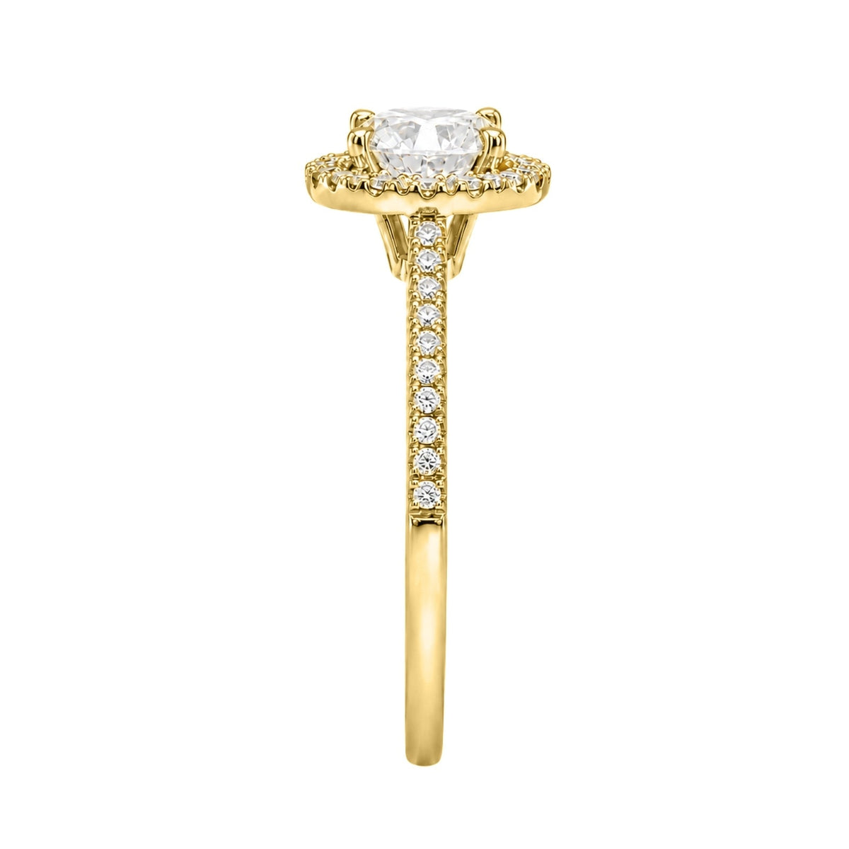 Lab-Grown Diamond Round Halo Engagement Ring in 14K White Gold or 14K Yellow Gold