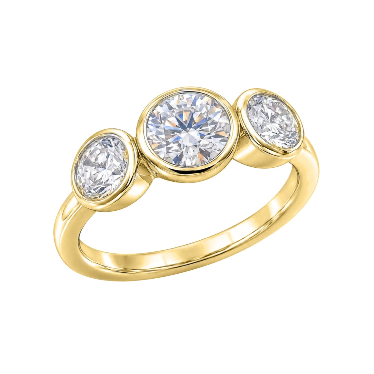 2.5 ct. T.W. Lab-Grown Diamond Round Three-Stone Engagement Ring in 14K White Gold or 14K Yellow Gold