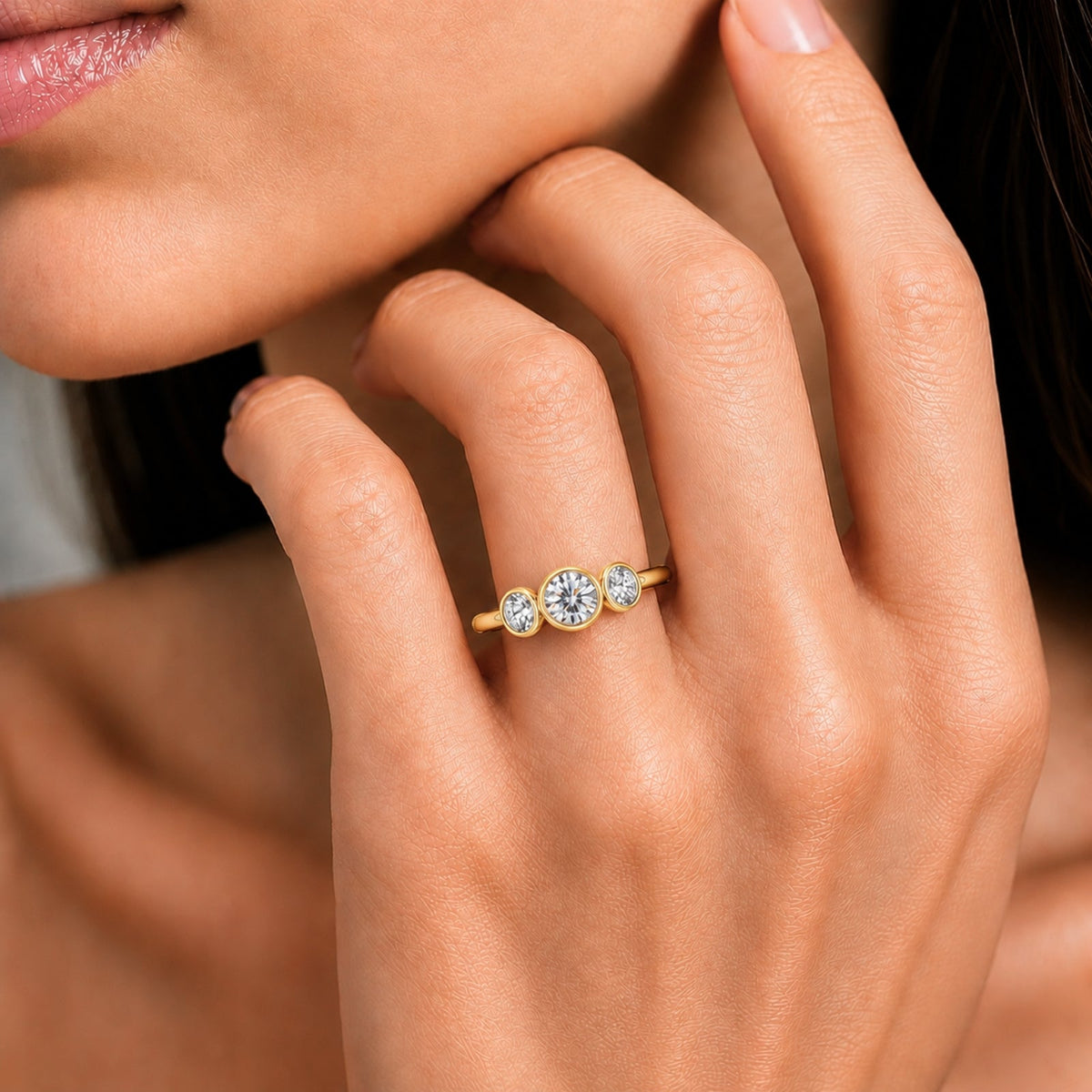 2.5 ct. T.W. Lab-Grown Diamond Round Three-Stone Engagement Ring in 14K White Gold or 14K Yellow Gold