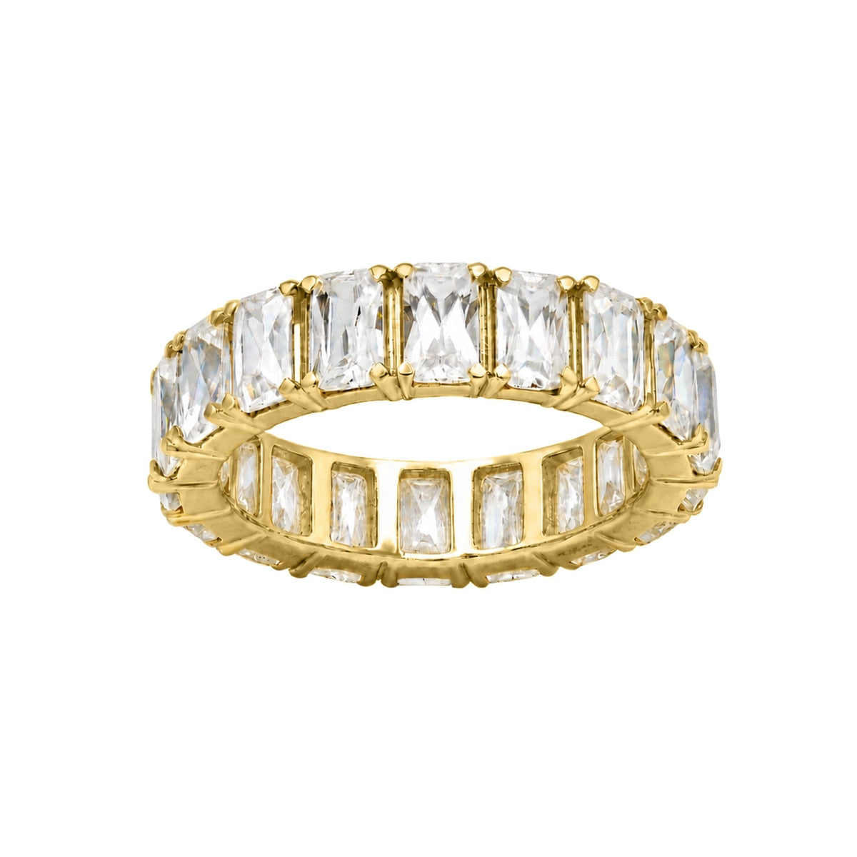 Lab-Grown Diamond Emerald-Cut Eternity Wedding Ring in 14K White Gold or 14K Yellow Gold