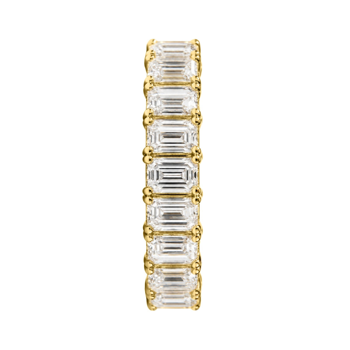 Lab-Grown Diamond Emerald-Cut Eternity Wedding Ring in 14K White Gold or 14K Yellow Gold
