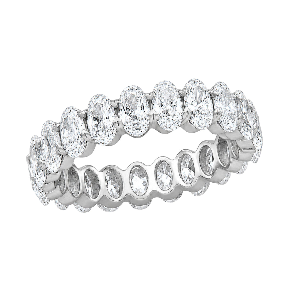 Lab-Grown Diamond Oval Eternity Wedding Ring in 14K White Gold or 14K Yellow Gold