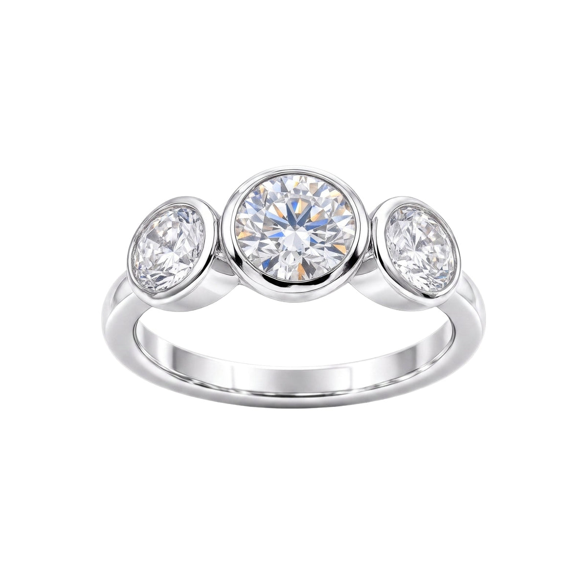2.5 ct. T.W. Lab-Grown Diamond Round Three-Stone Engagement Ring in 14K White Gold or 14K Yellow Gold