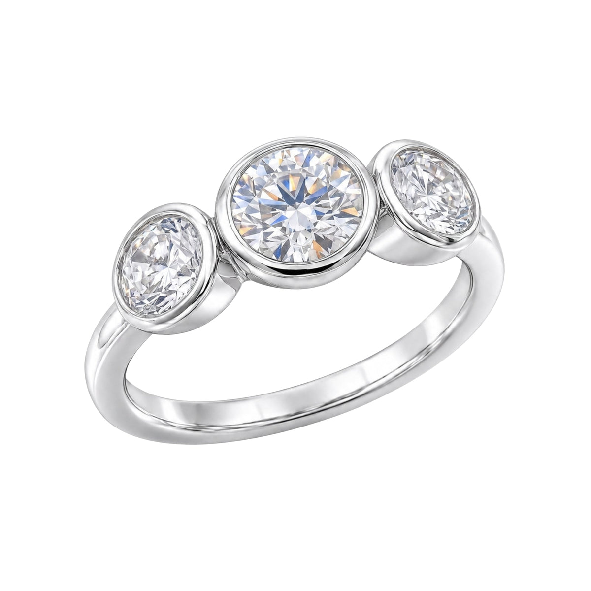 2.5 ct. T.W. Lab-Grown Diamond Round Three-Stone Engagement Ring in 14K White Gold or 14K Yellow Gold