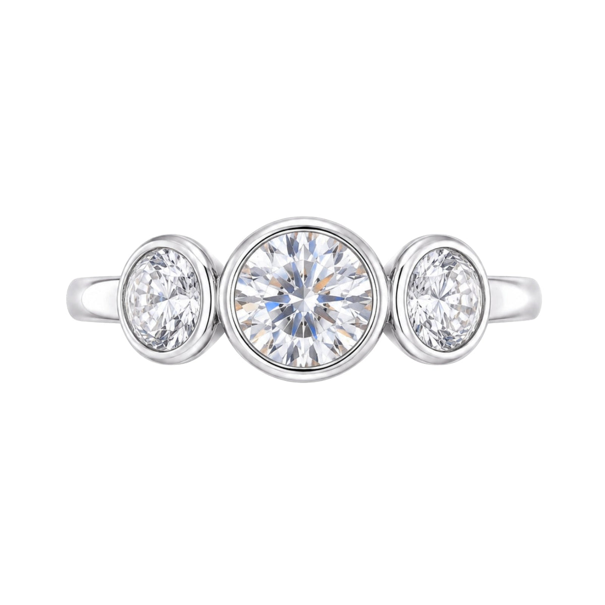 2.5 ct. T.W. Lab-Grown Diamond Round Three-Stone Engagement Ring in 14K White Gold or 14K Yellow Gold