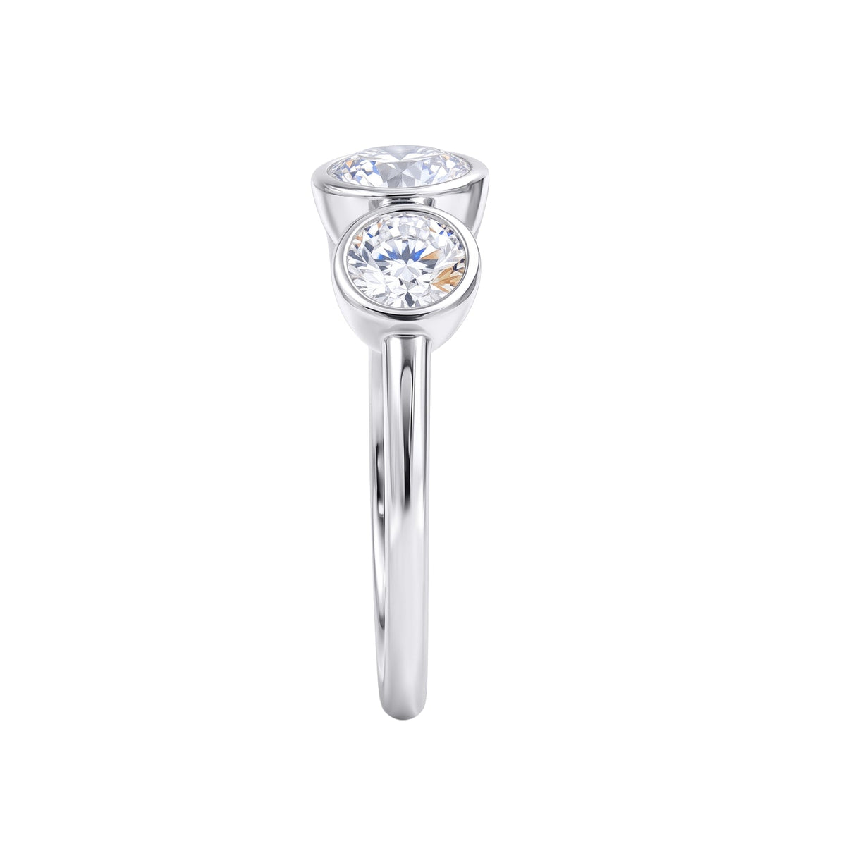 2.5 ct. T.W. Lab-Grown Diamond Round Three-Stone Engagement Ring in 14K White Gold or 14K Yellow Gold