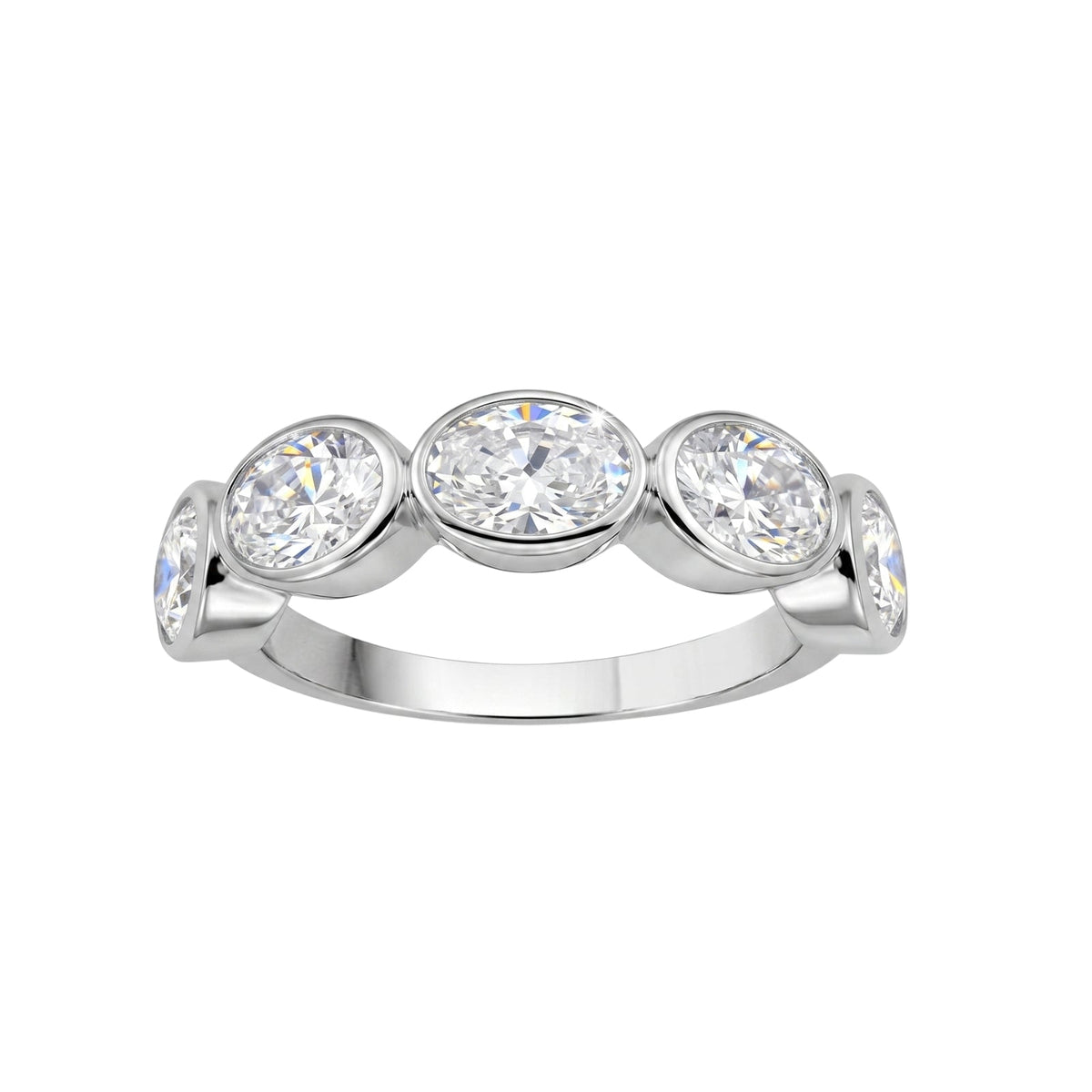 3 ct. T.W. Lab-Grown Diamond Oval Five-Stone Wedding Ring in 14K White Gold or 14K Yellow Gold