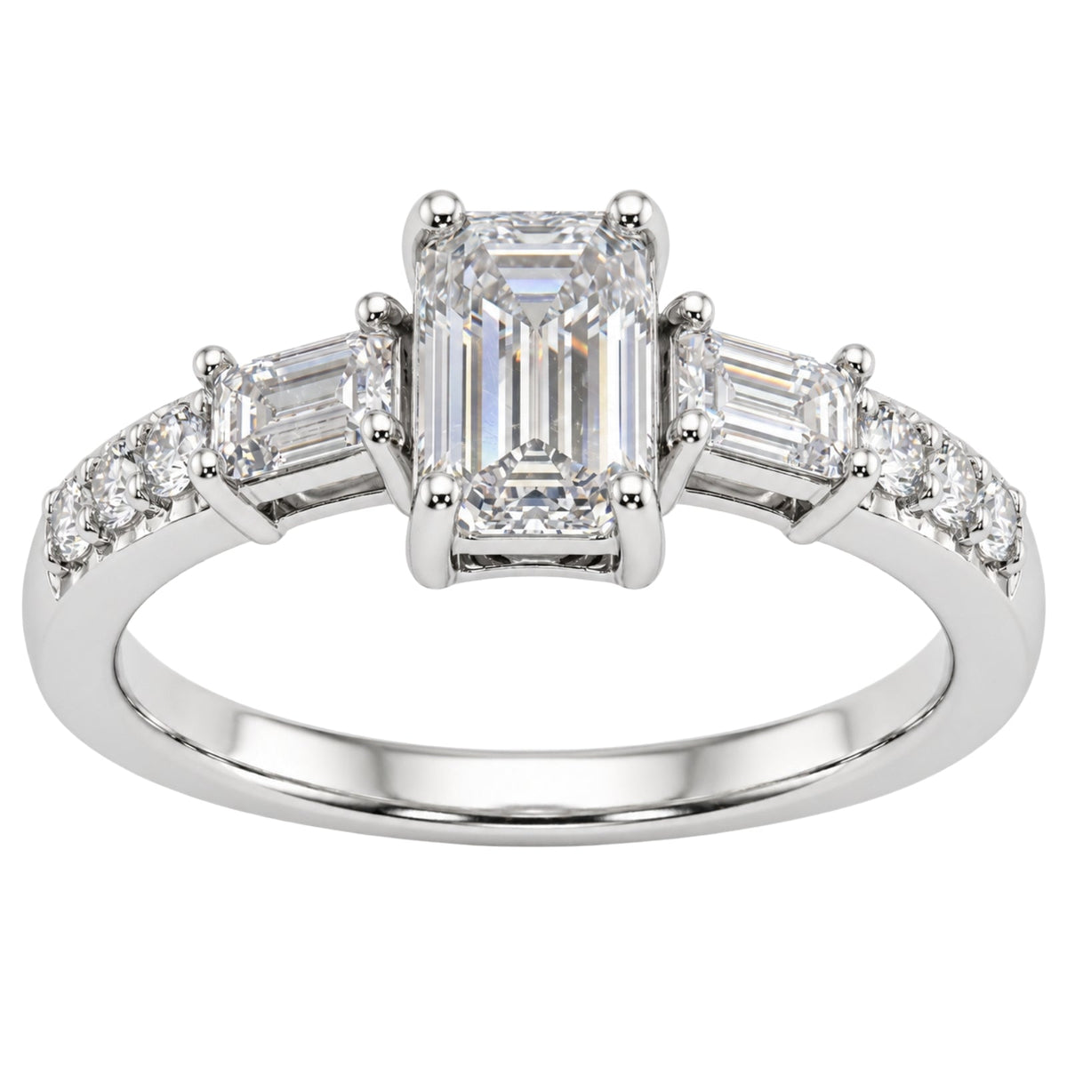 1 ct. T.W. Lab-Grown Diamond Round Engagement Ring in 14K White Gold or 14K Yellow Gold