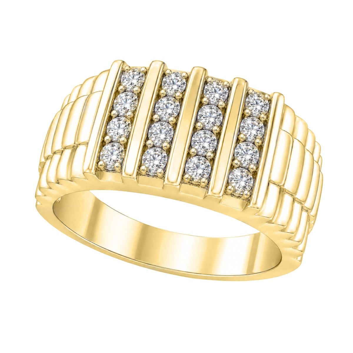 1 ct. T.W. Lab-Grown Diamond Round Engagement Ring in Sterling Silver or 14K Gold over Silver