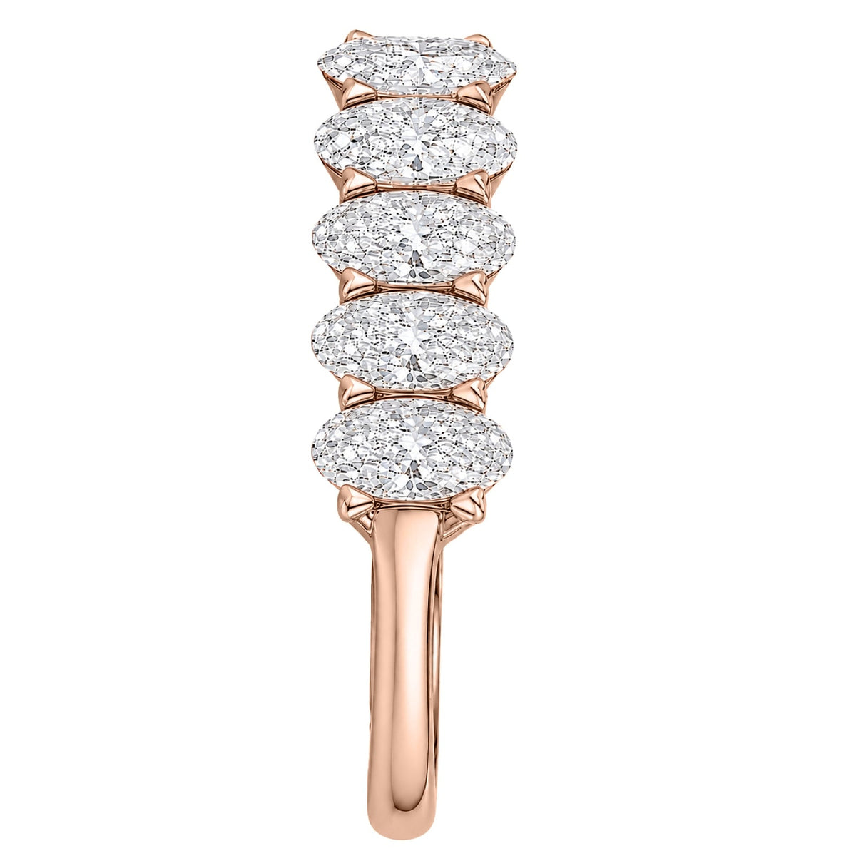 Lab-Grown Diamond Oval Five-Stone Wedding Ring in 14K White Gold or 14K Yellow Gold