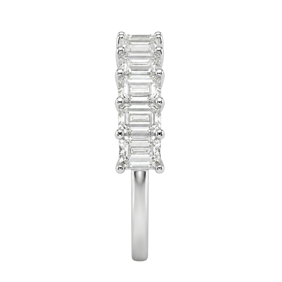 Lab-Grown Diamond Emerald-Cut Seven-Stone Wedding Ring in 14K White Gold or 14K Yellow Gold