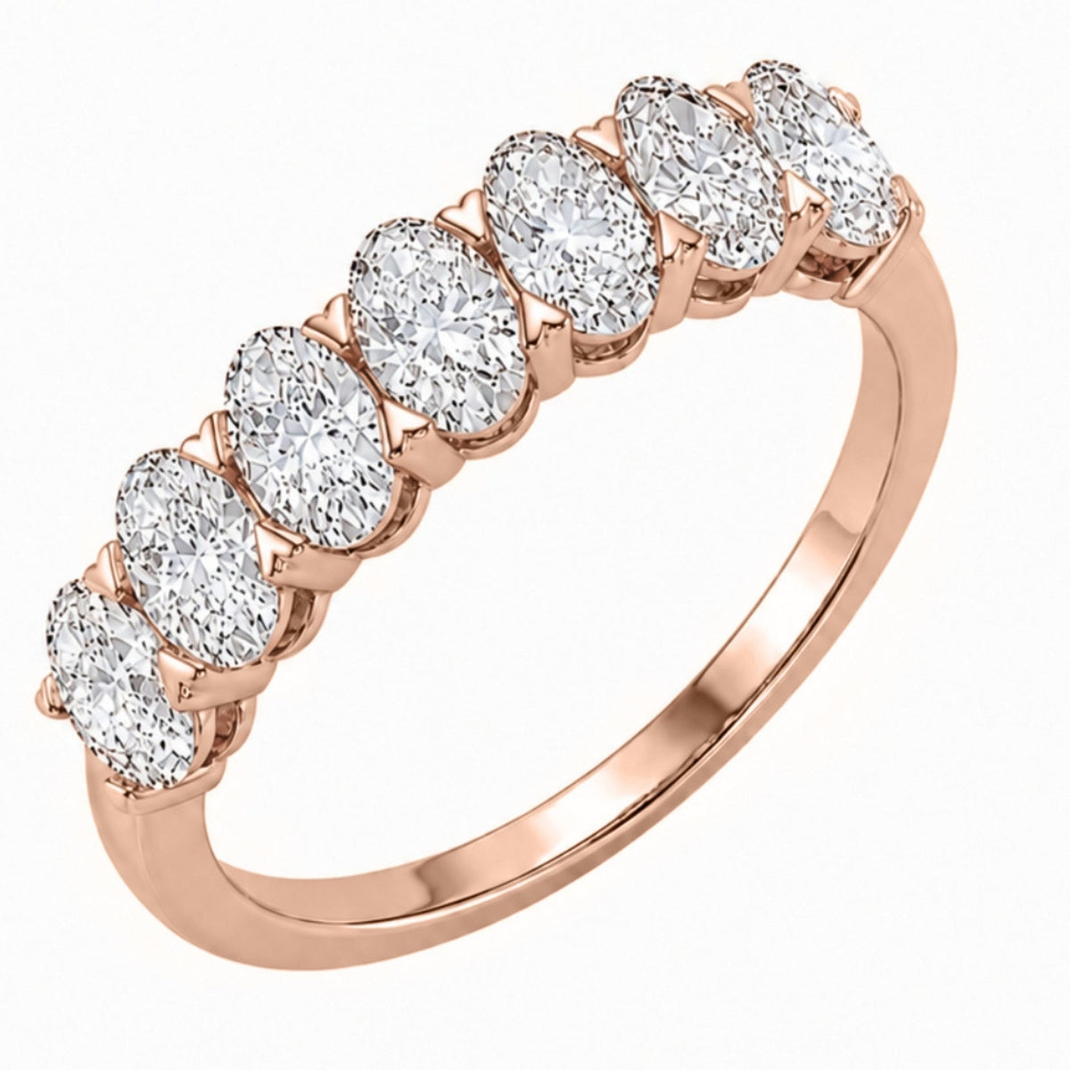 Lab-Grown Diamond Oval Seven-Stone Wedding Ring in 14K White Gold or 14K Yellow Gold