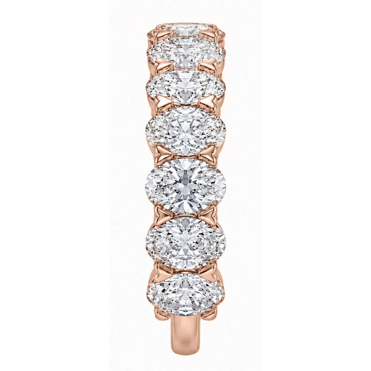 Lab-Grown Diamond Oval Seven-Stone Wedding Ring in 14K White Gold or 14K Yellow Gold