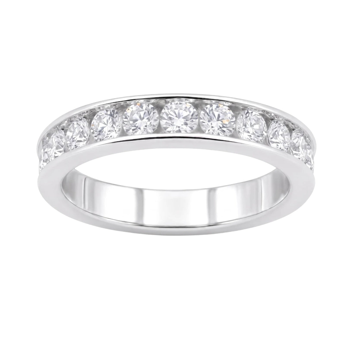 1 ct. T.W. Lab-Grown Diamond Round Band Engagement Ring in Sterling Silver or 14K Gold over Silver
