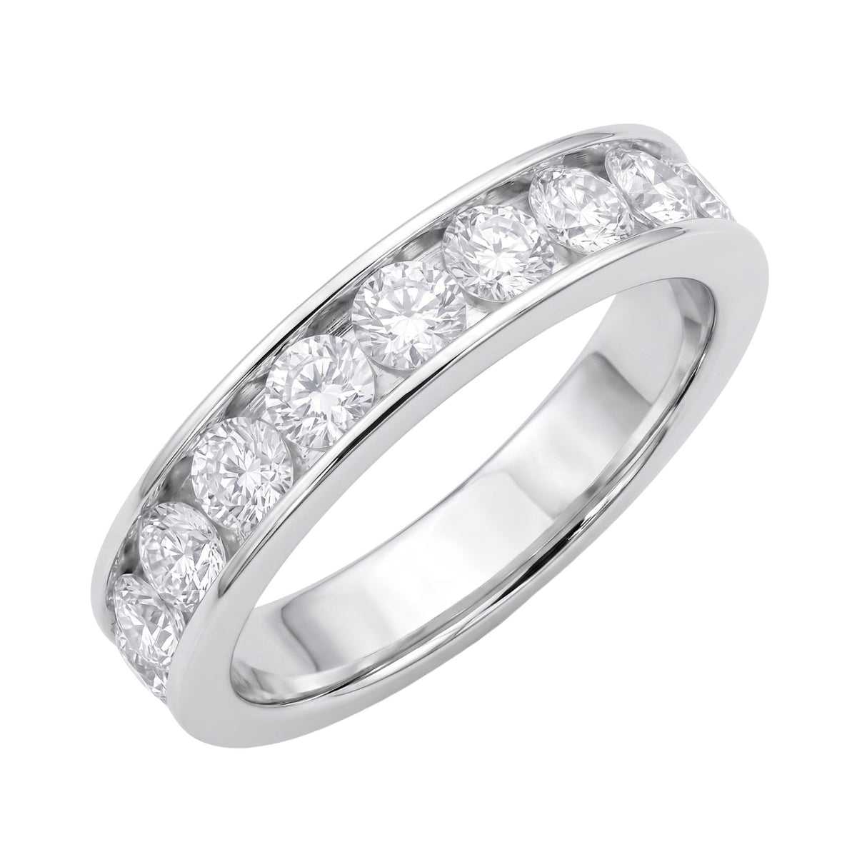 1 ct. T.W. Lab-Grown Diamond Round Band Engagement Ring in Sterling Silver or 14K Gold over Silver