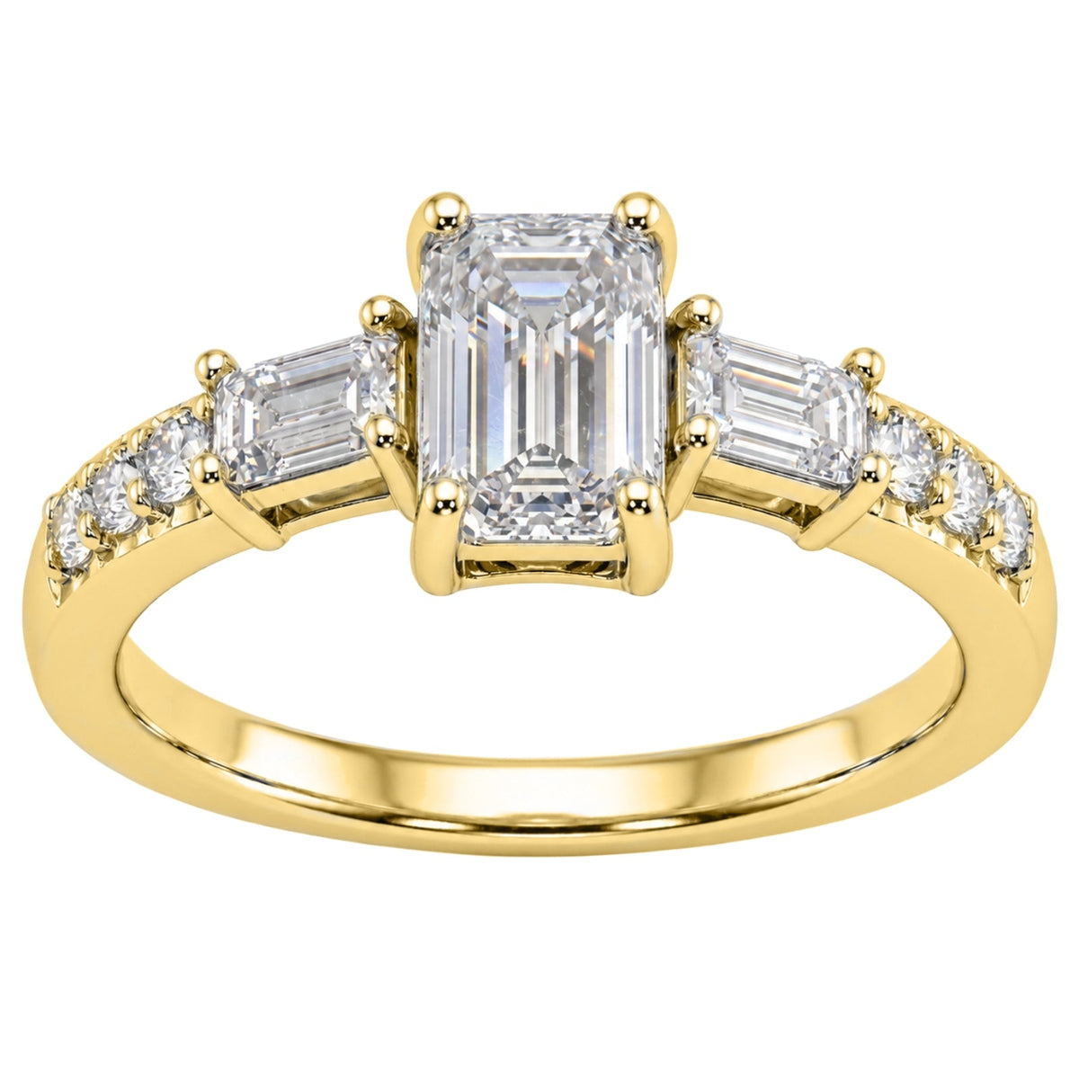 1 ct. T.W. Lab-Grown Diamond Round Engagement Ring in 14K White Gold or 14K Yellow Gold