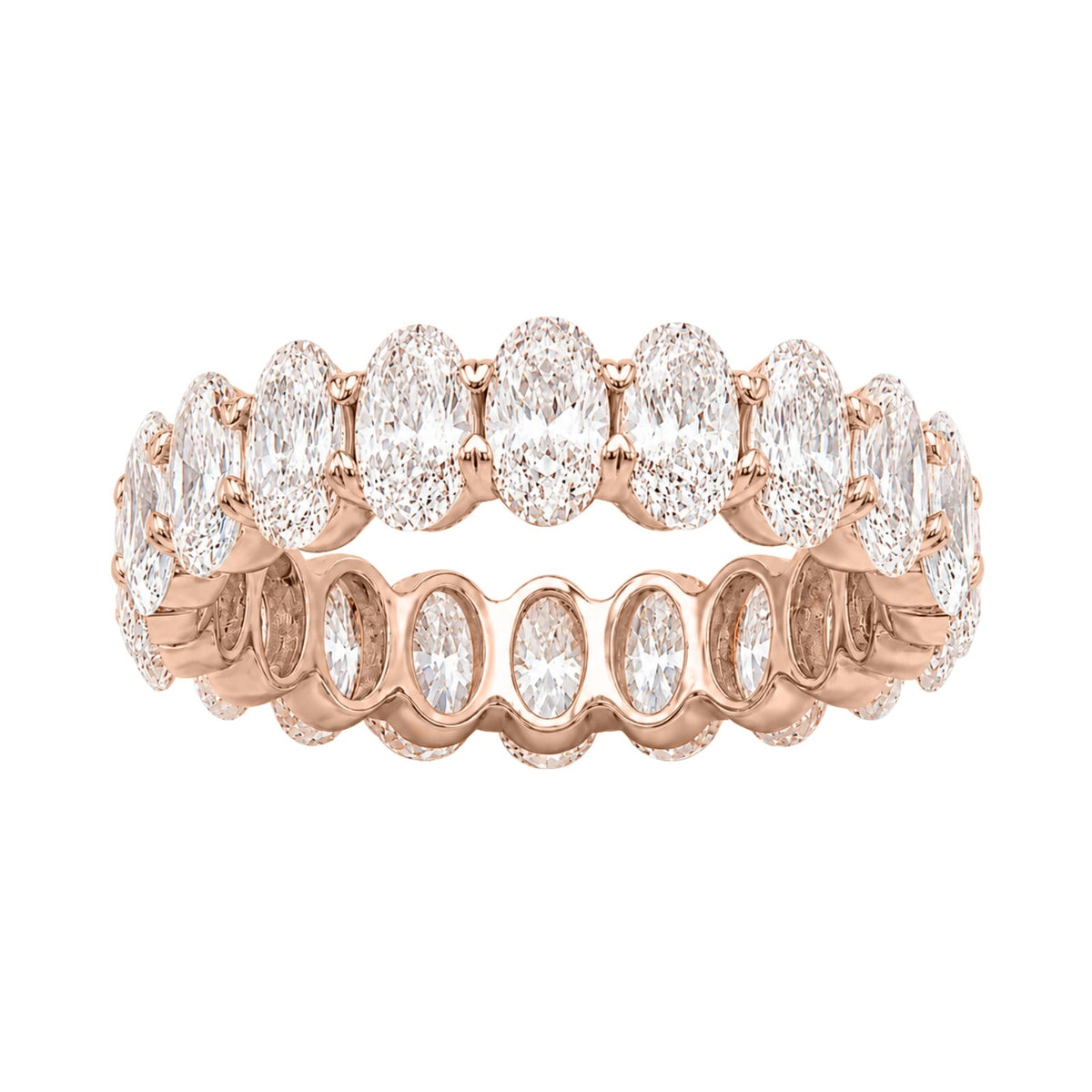 Lab-Grown Diamond Oval Eternity Wedding Ring in 14K White Gold or 14K Yellow Gold