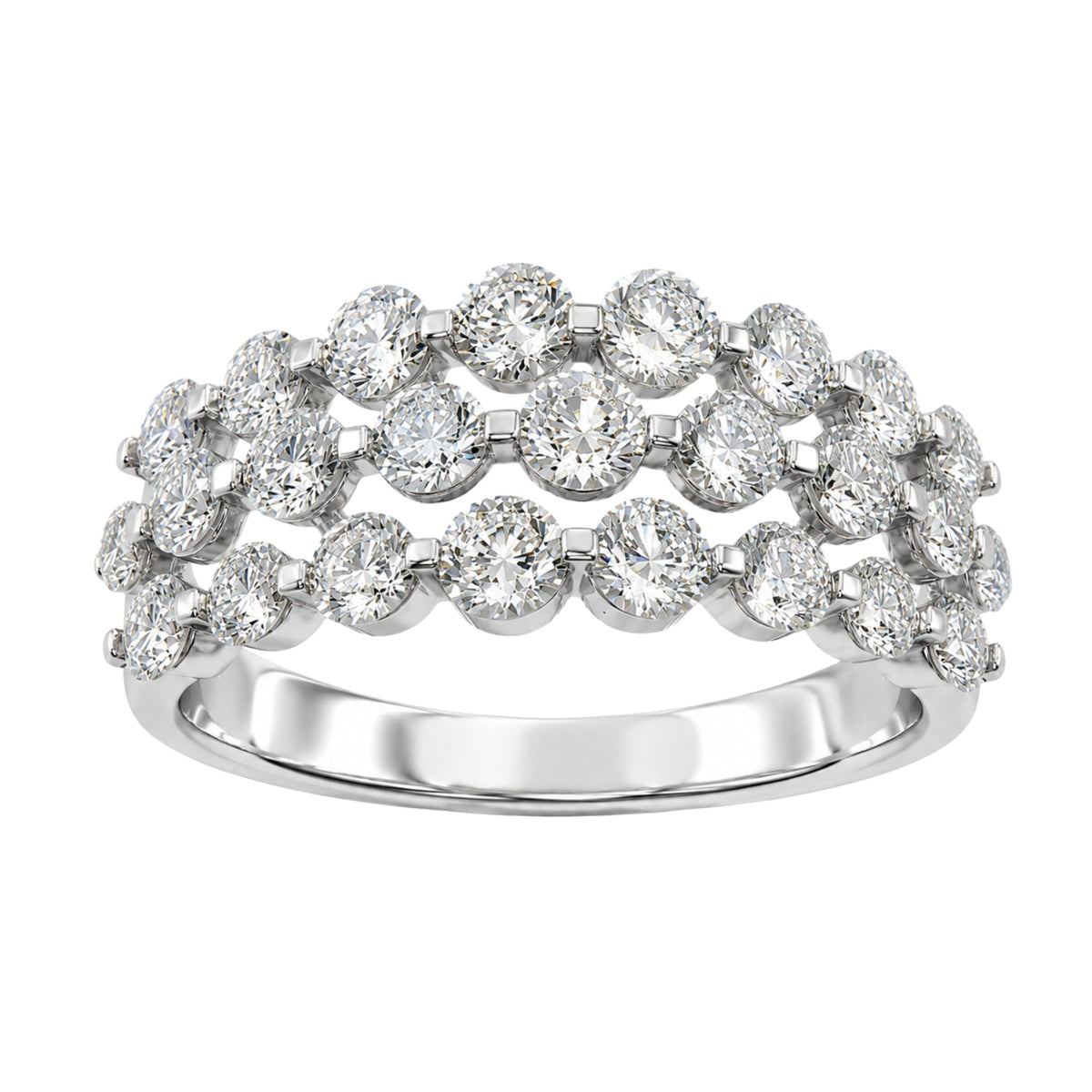 2 ct. T.W. Lab-Grown Diamond Round Engagement Ring in Sterling Silver or 14K Gold over Silver