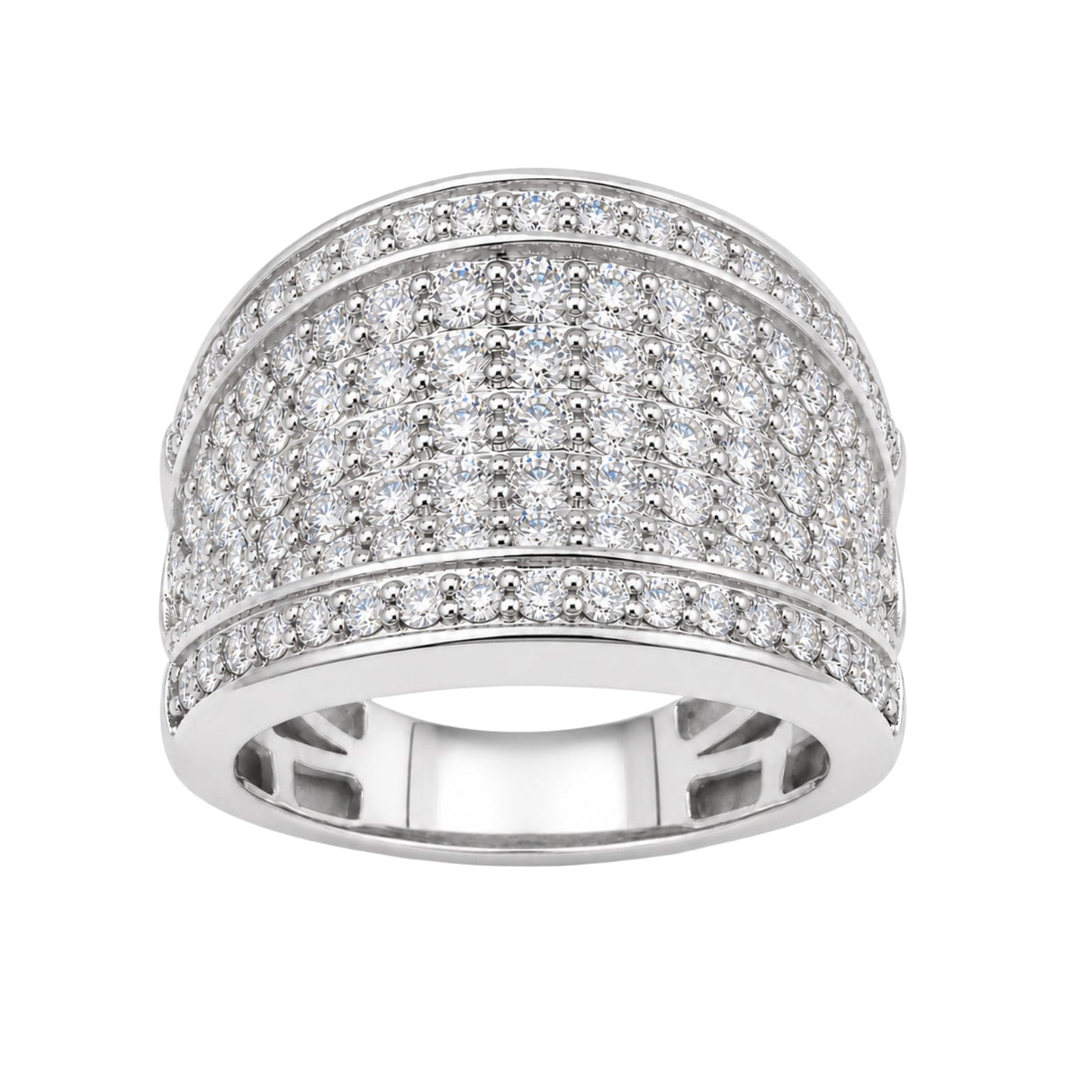 2 ct. T.W. Lab-Grown Diamond Round Statement Engagement Ring in Sterling Silver or 14K Gold over Silver