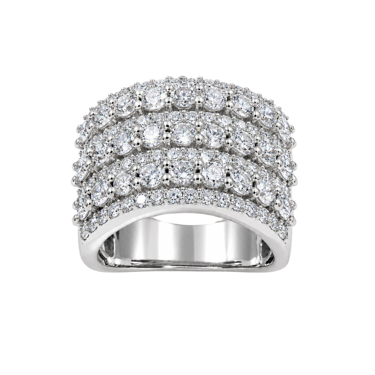 3 ct. T.W. Lab-Grown Diamond Round Statement Engagement Ring in Sterling Silver or 14K Gold over Silver
