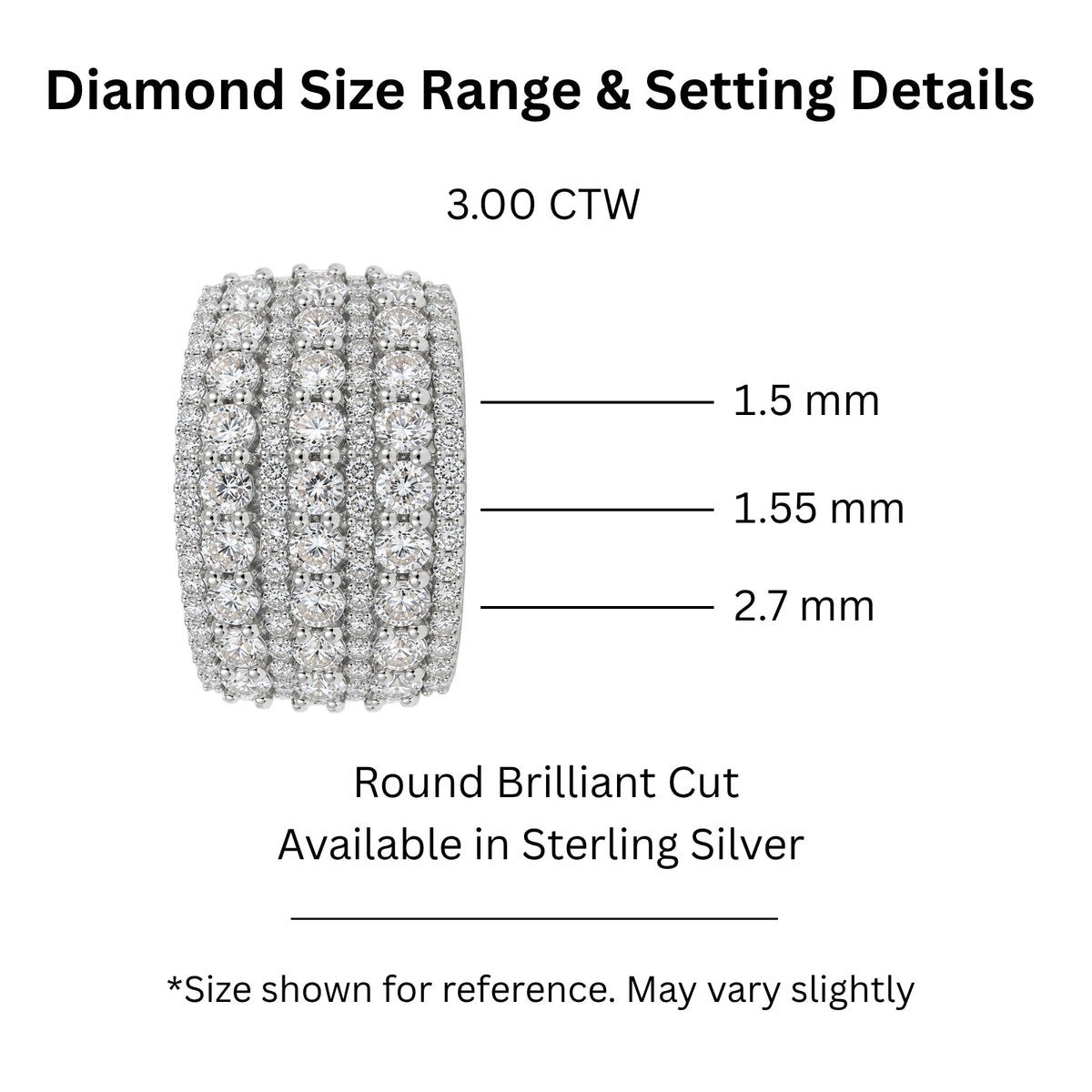 3 ct. T.W. Lab-Grown Diamond Round Statement Engagement Ring in Sterling Silver or 14K Gold over Silver