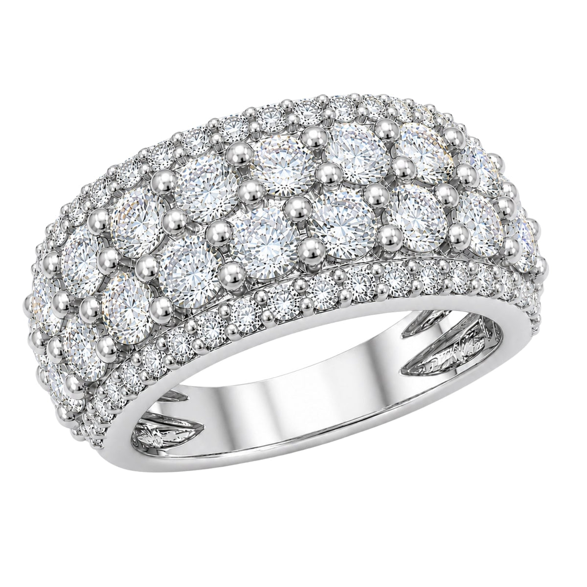 3 ct. T.W. Lab-Grown Diamond Round Statement Engagement Ring in Sterling Silver or 14K Gold over Silver