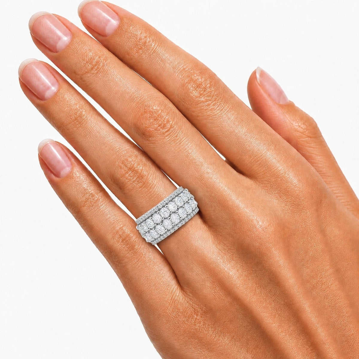 3 ct. T.W. Lab-Grown Diamond Round Statement Engagement Ring in Sterling Silver or 14K Gold over Silver