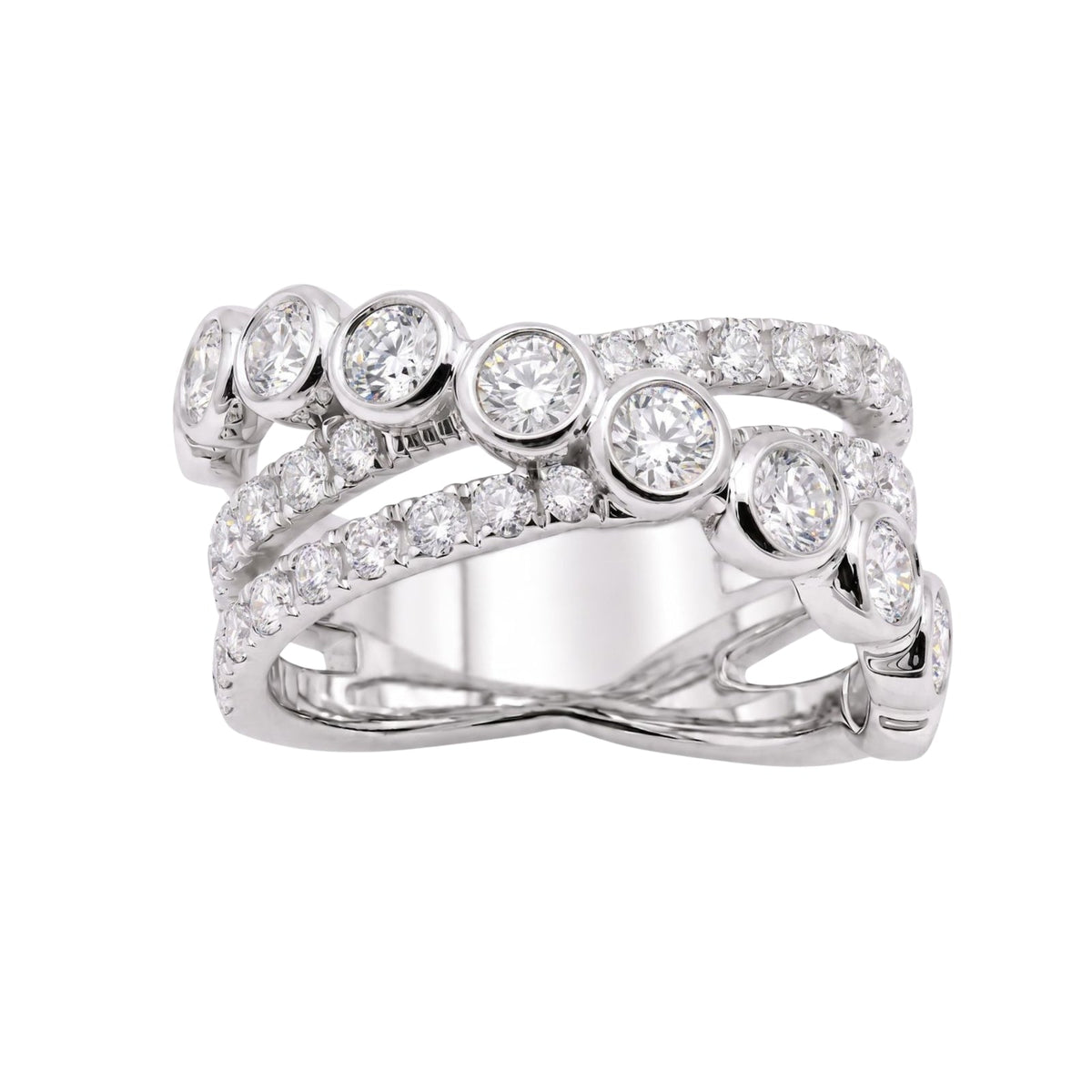 2 ct. T.W. Lab-Grown Diamond Round Statement Engagement Ring in Sterling Silver or 14K Gold over Silver