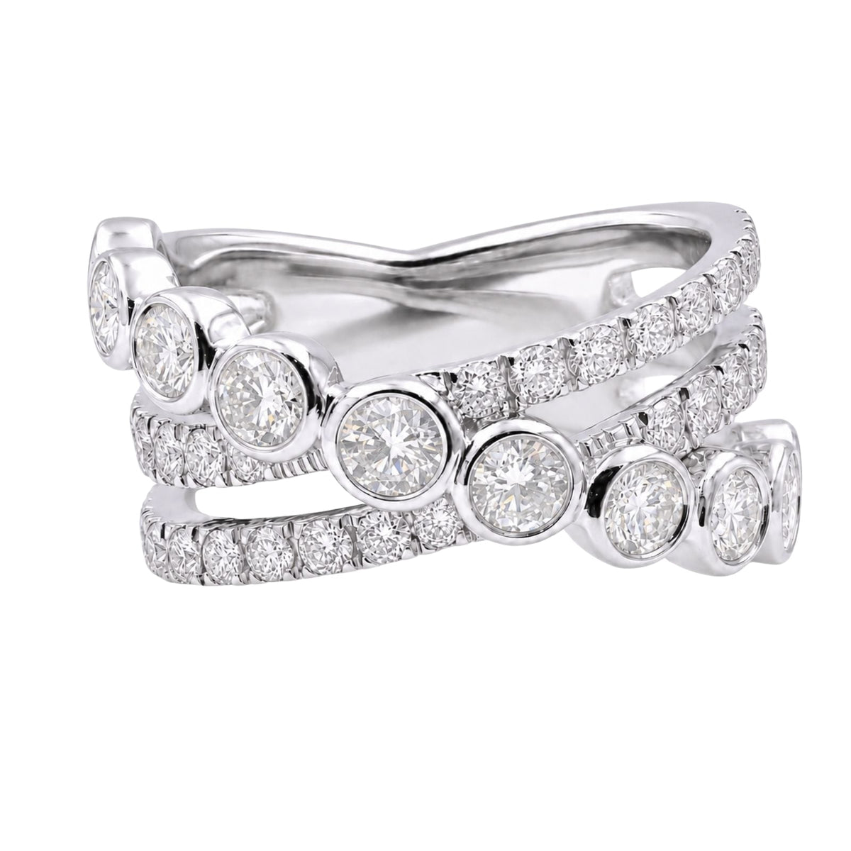 2 ct. T.W. Lab-Grown Diamond Round Statement Engagement Ring in Sterling Silver or 14K Gold over Silver