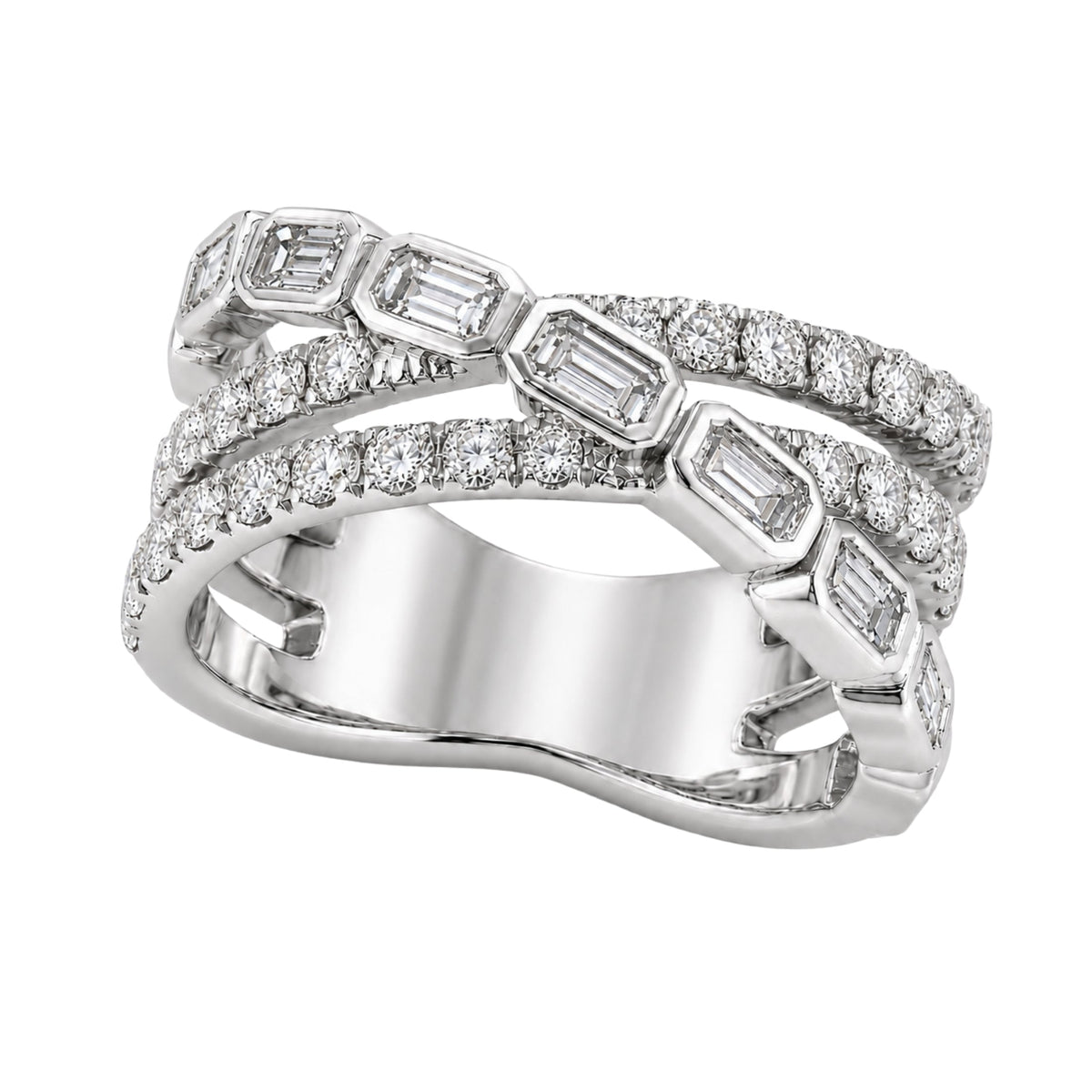 2 ct. T.W. Lab-Grown Diamond Round Statement Engagement Ring in Sterling Silver