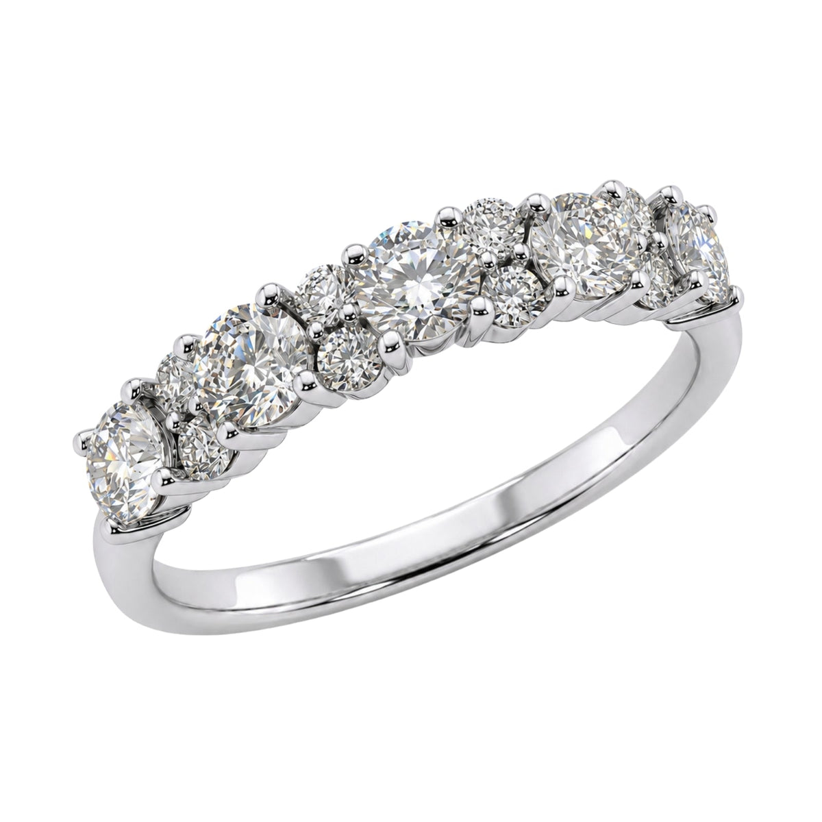 1 ct. T.W. Lab-Grown Diamond Round Band Engagement Ring in Sterling Silver or 14K Gold over Silver