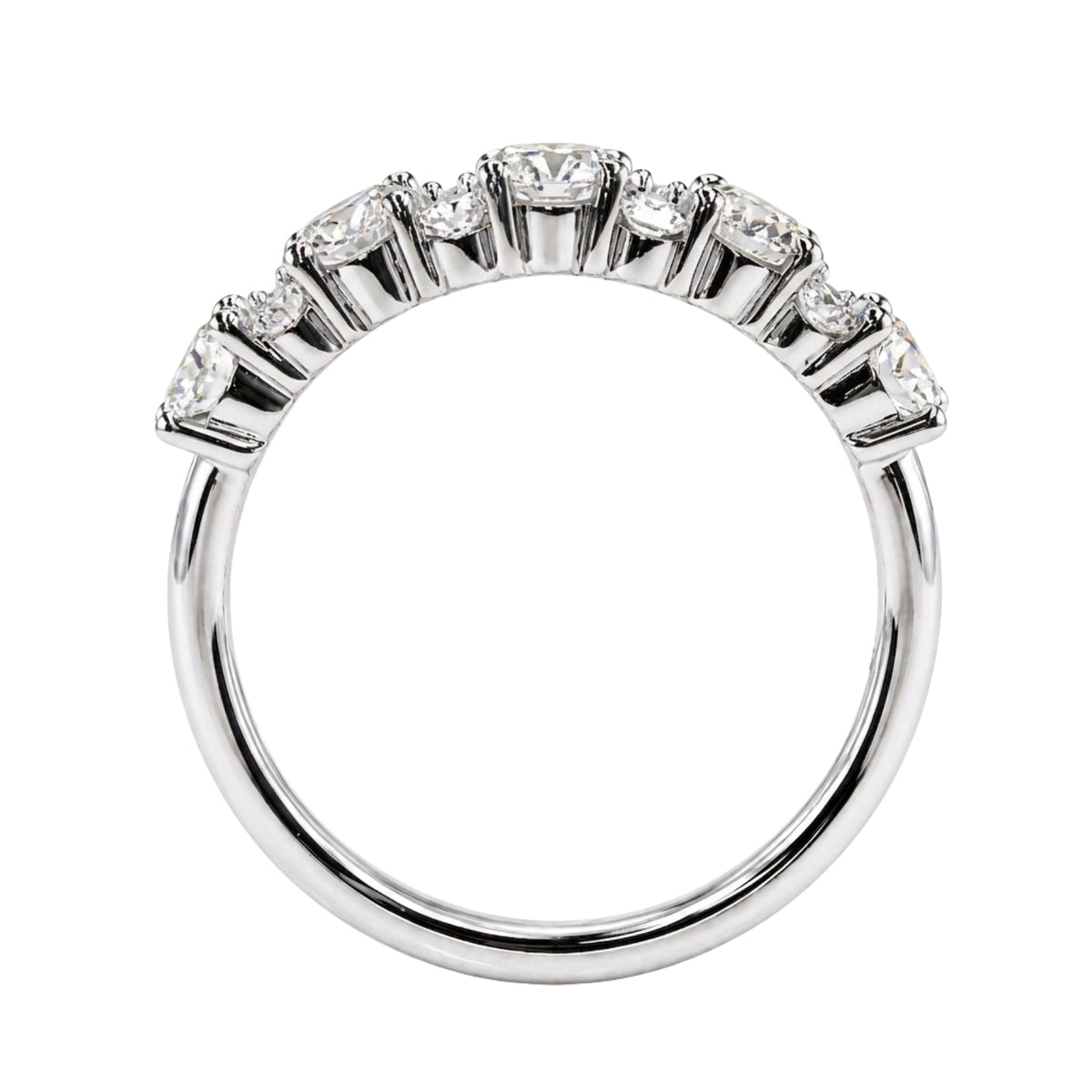 1 ct. T.W. Lab-Grown Diamond Round Band Engagement Ring in Sterling Silver or 14K Gold over Silver