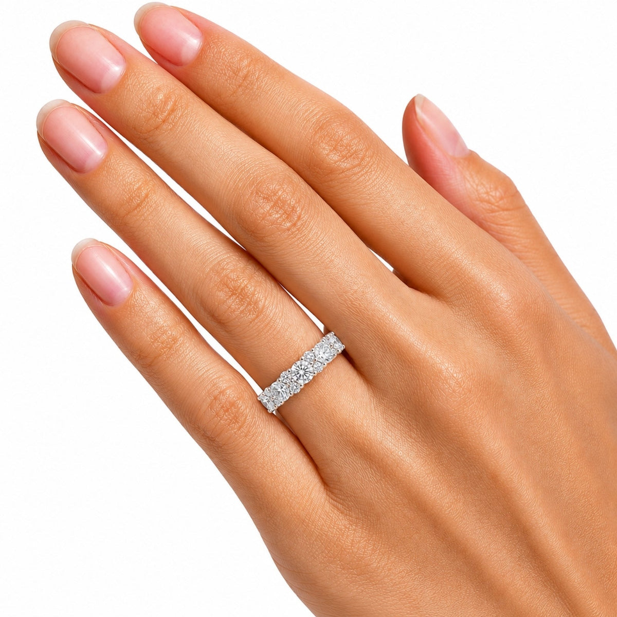 1 ct. T.W. Lab-Grown Diamond Round Band Engagement Ring in Sterling Silver or 14K Gold over Silver