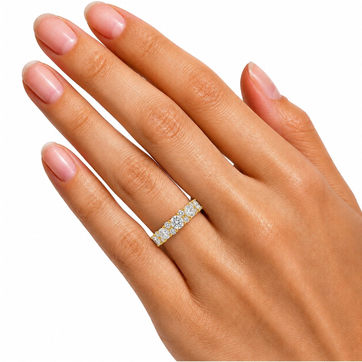 1 ct. T.W. Lab-Grown Diamond Round Band Engagement Ring in Sterling Silver or 14K Gold over Silver