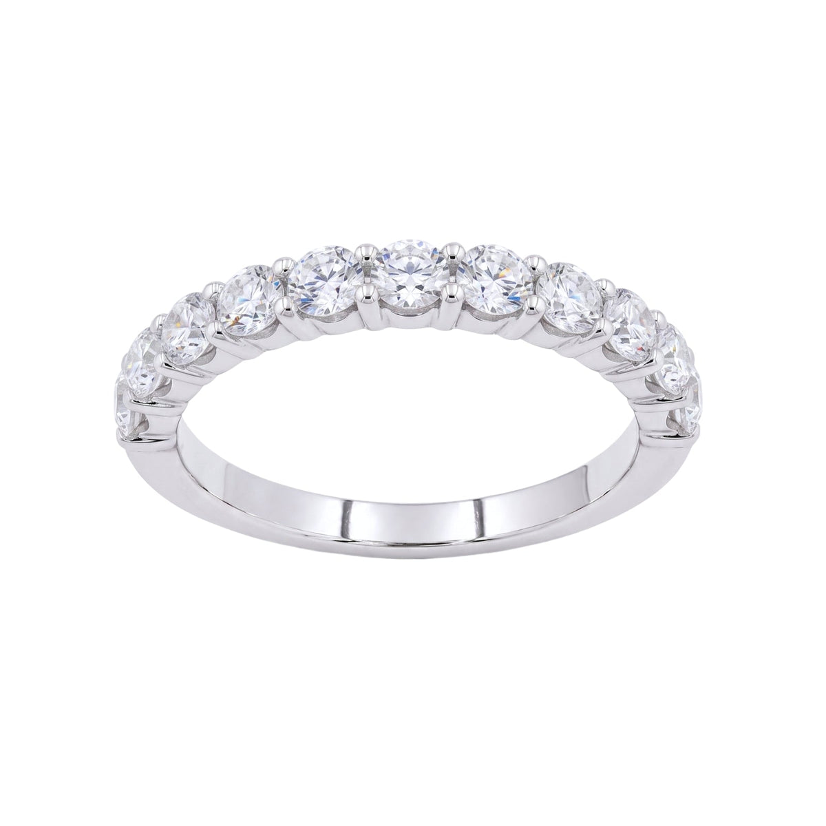 1 ct. T.W. Lab-Grown Diamond Round Band Engagement Ring in Sterling Silver or 14K Gold over Silver