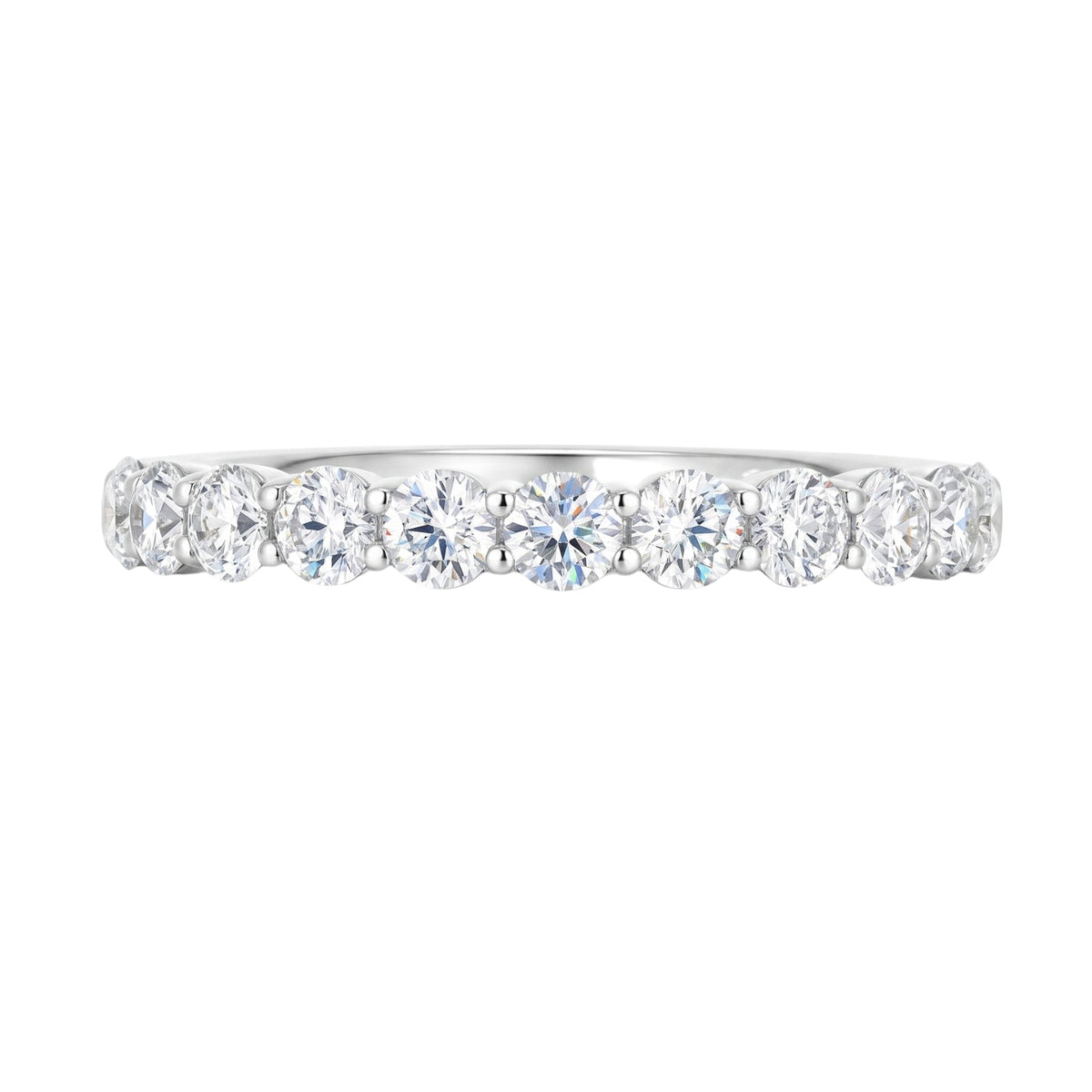 1 ct. T.W. Lab-Grown Diamond Round Band Engagement Ring in Sterling Silver or 14K Gold over Silver