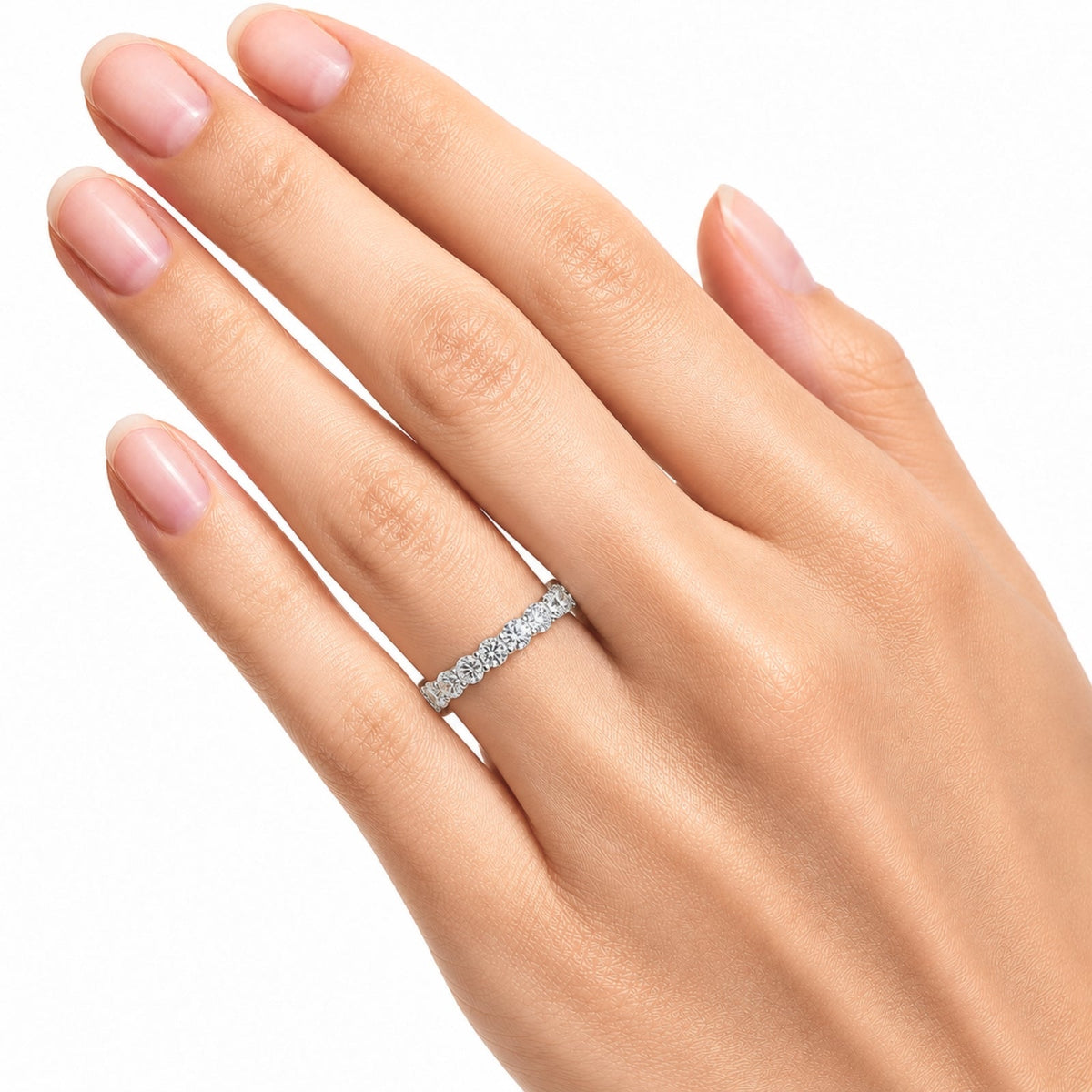 1 ct. T.W. Lab-Grown Diamond Round Band Engagement Ring in Sterling Silver or 14K Gold over Silver