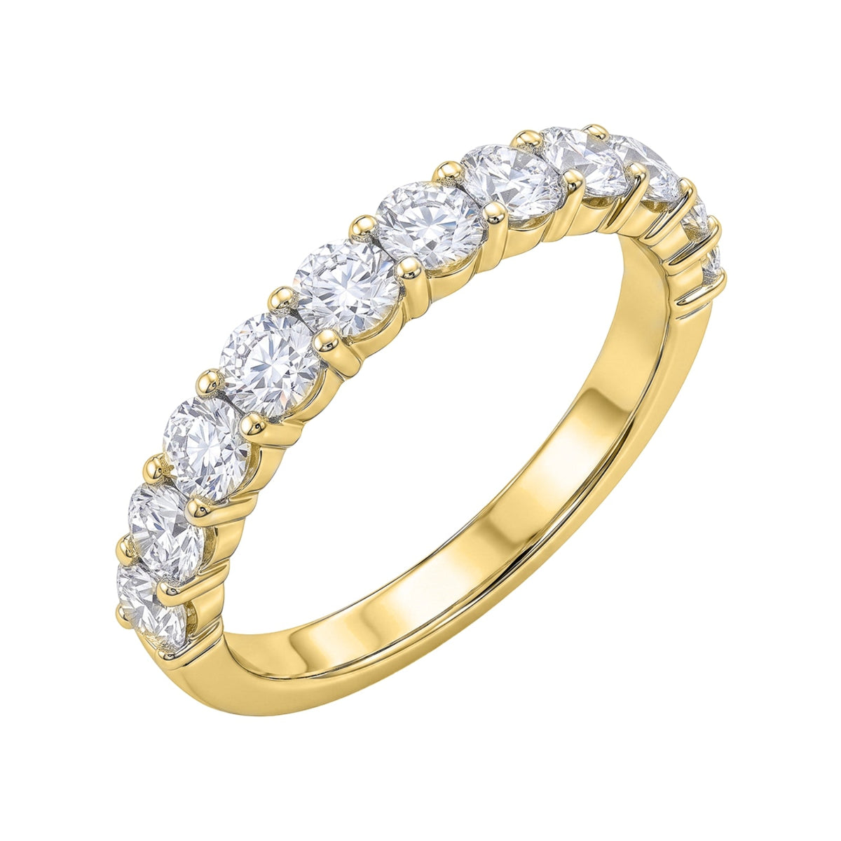 1 ct. T.W. Lab-Grown Diamond Round Band Engagement Ring in Sterling Silver or 14K Gold over Silver