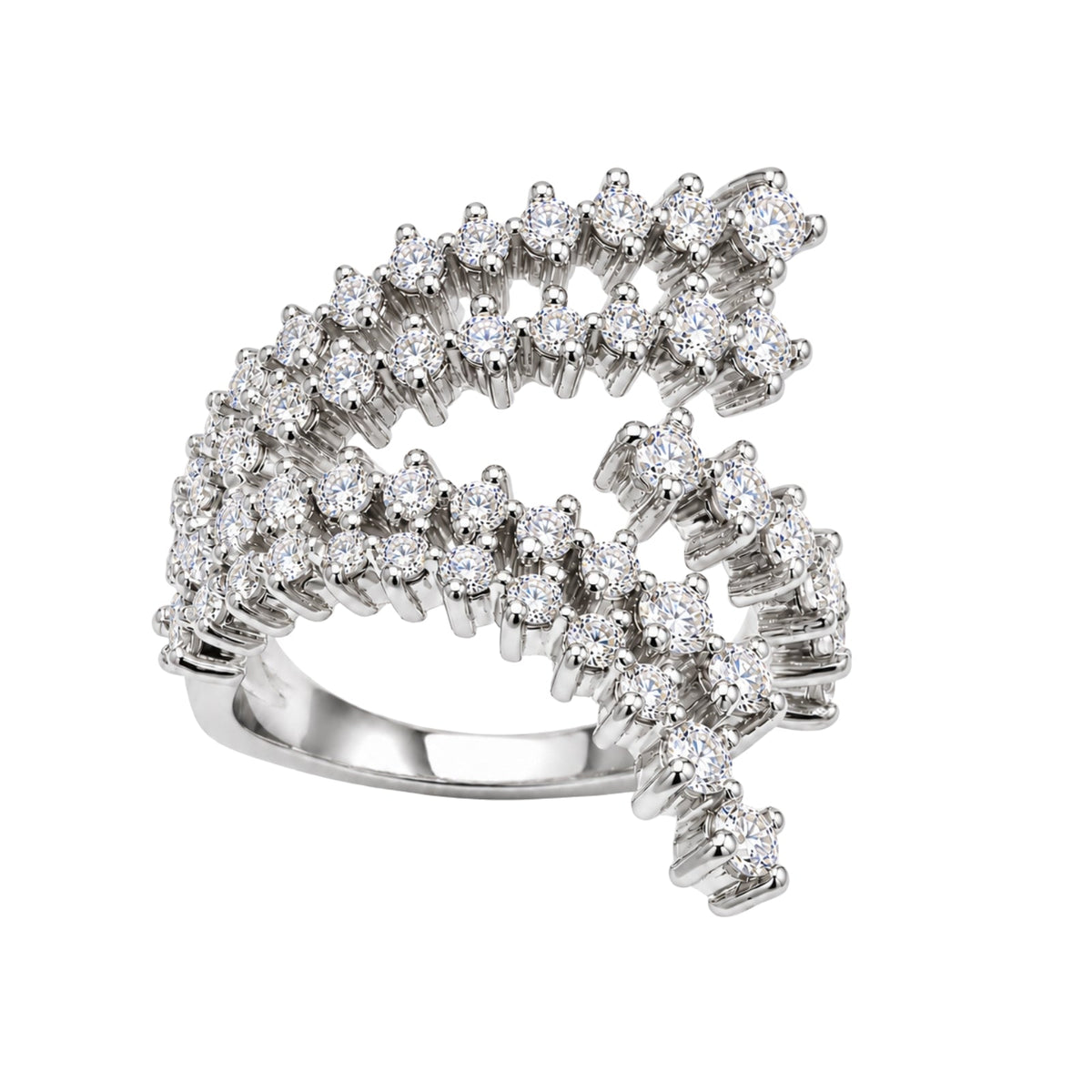 2 ct. T.W. Lab-Grown Diamond Round Statement Engagement Ring in Sterling Silver or 14K Gold over Silver