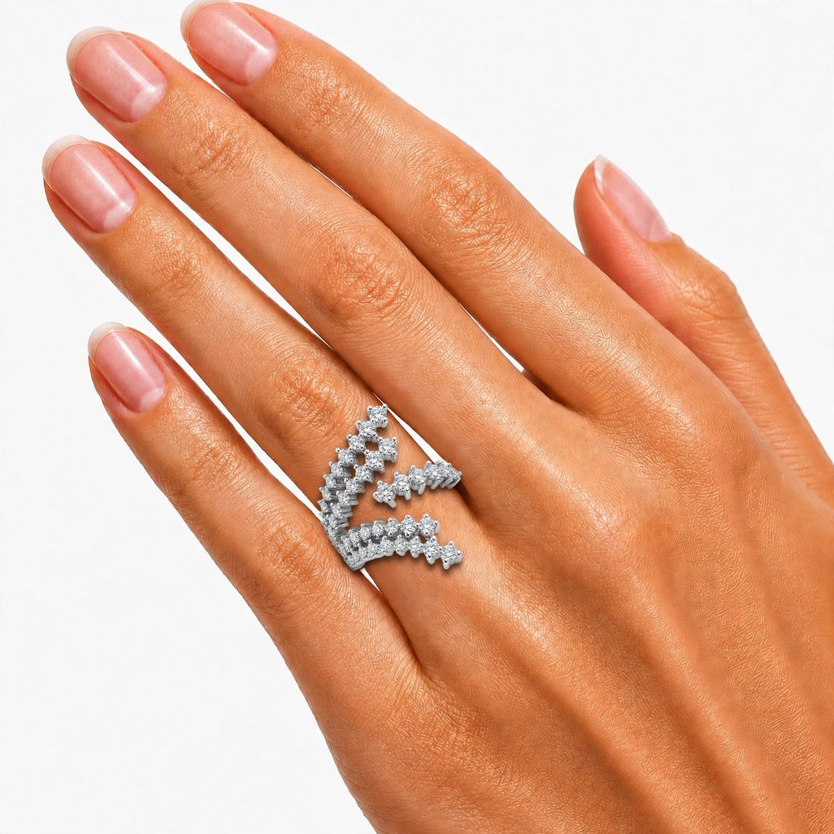 2 ct. T.W. Lab-Grown Diamond Round Statement Engagement Ring in Sterling Silver or 14K Gold over Silver
