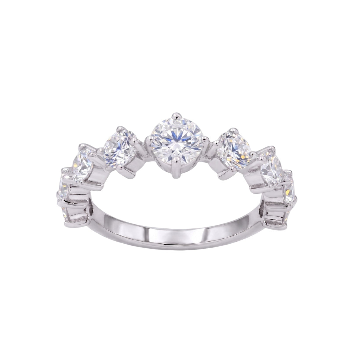 2 ct. T.W. Lab-Grown Diamond Round Band Wedding Ring in Sterling Silver or 14K Gold over Silver