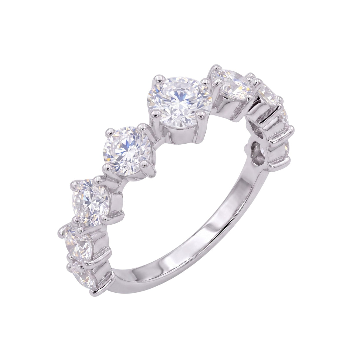 2 ct. T.W. Lab-Grown Diamond Round Band Wedding Ring in Sterling Silver or 14K Gold over Silver