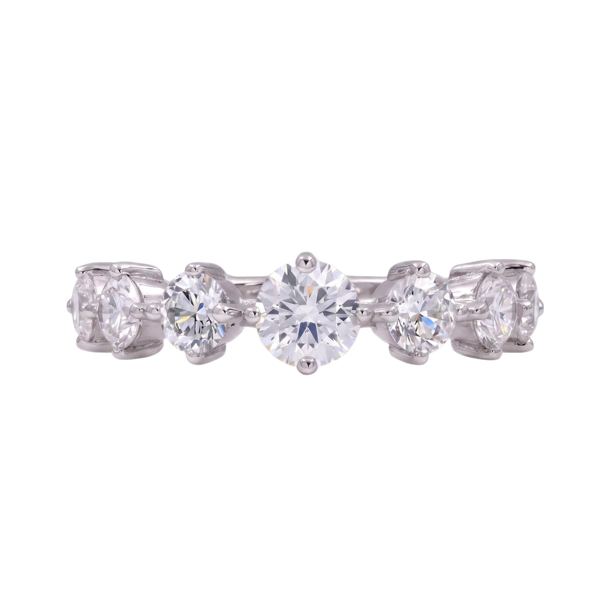 2 ct. T.W. Lab-Grown Diamond Round Band Wedding Ring in Sterling Silver or 14K Gold over Silver