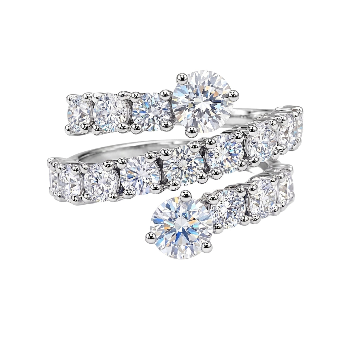 3 ct. T.W. Lab-Grown Diamond Round Statement Engagement Ring in Sterling Silver or 14K Gold over Silver